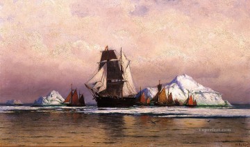 William Bradford Painting - Fishing Fleet off Labrador2 William Bradford